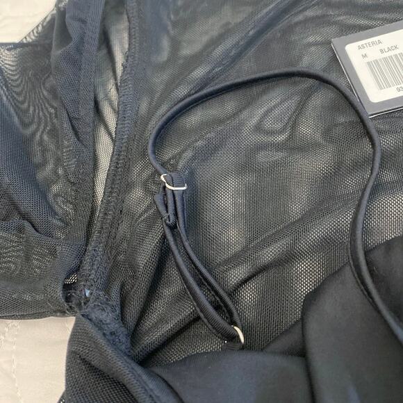 I Am Gia Mesh Mini Ruched Adjustable Dress Women Medium Goth Witchy Dark Romance - Picture 10 of 11